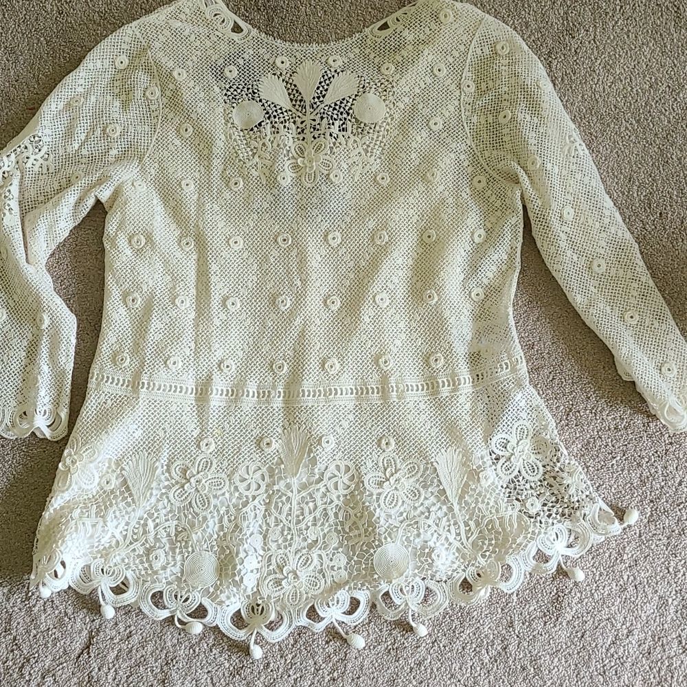 Ralph Lauren Purple Label Lace Top XL - Picture 5 of 16